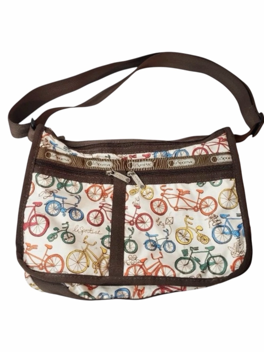 Le Sportsac Bicycle Print Crossbody Shoulder Bag